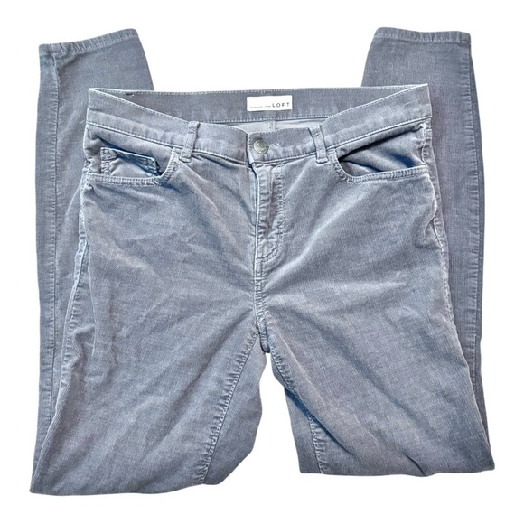 LOFT Modern Skinny Gray Corduroy Pants Size 6 or 28, cords, eclipse grey, silver - Picture 5 of 16